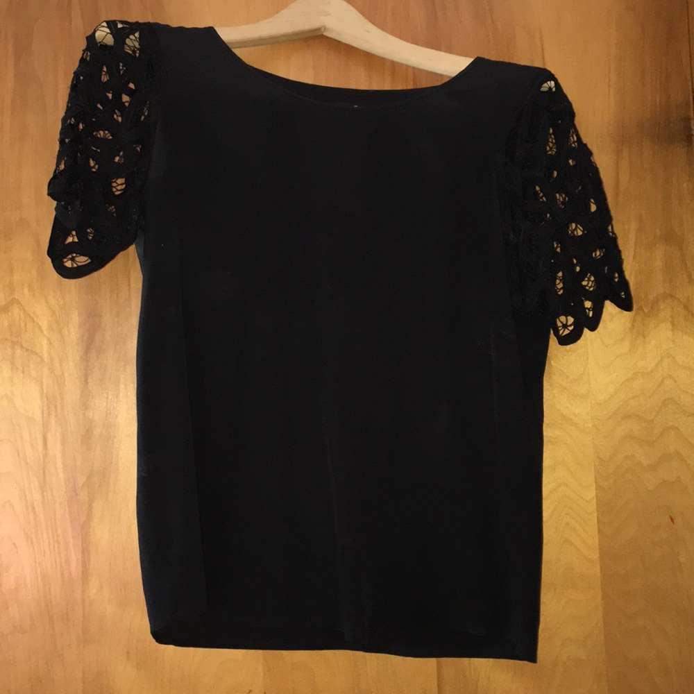 Madewell silk shirt with lace sleeve Sz XS